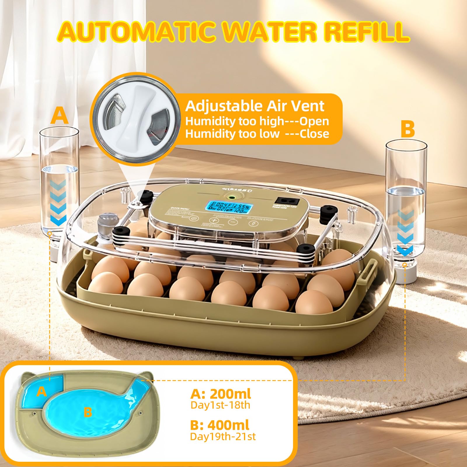 Xalintz auto-turner rotating eggs to promote even development
