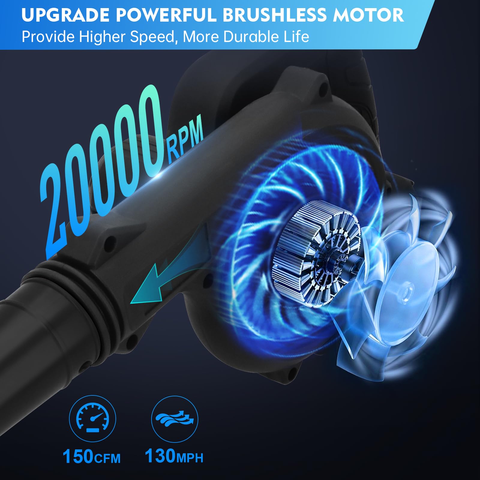 Xamanabu leaf blower nozzle attachment enabling precise debris directing.