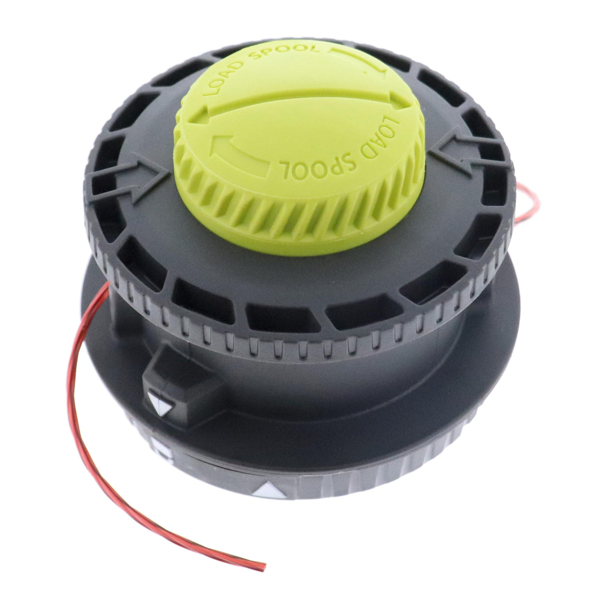 Xamily Ryobi Reel Easy+ head closeup shows arborless design for easy bump feed.