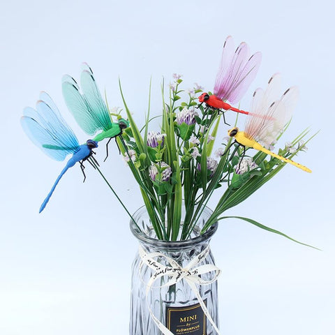 Xandova multicolor dragonfly clip set for DIY garden projects