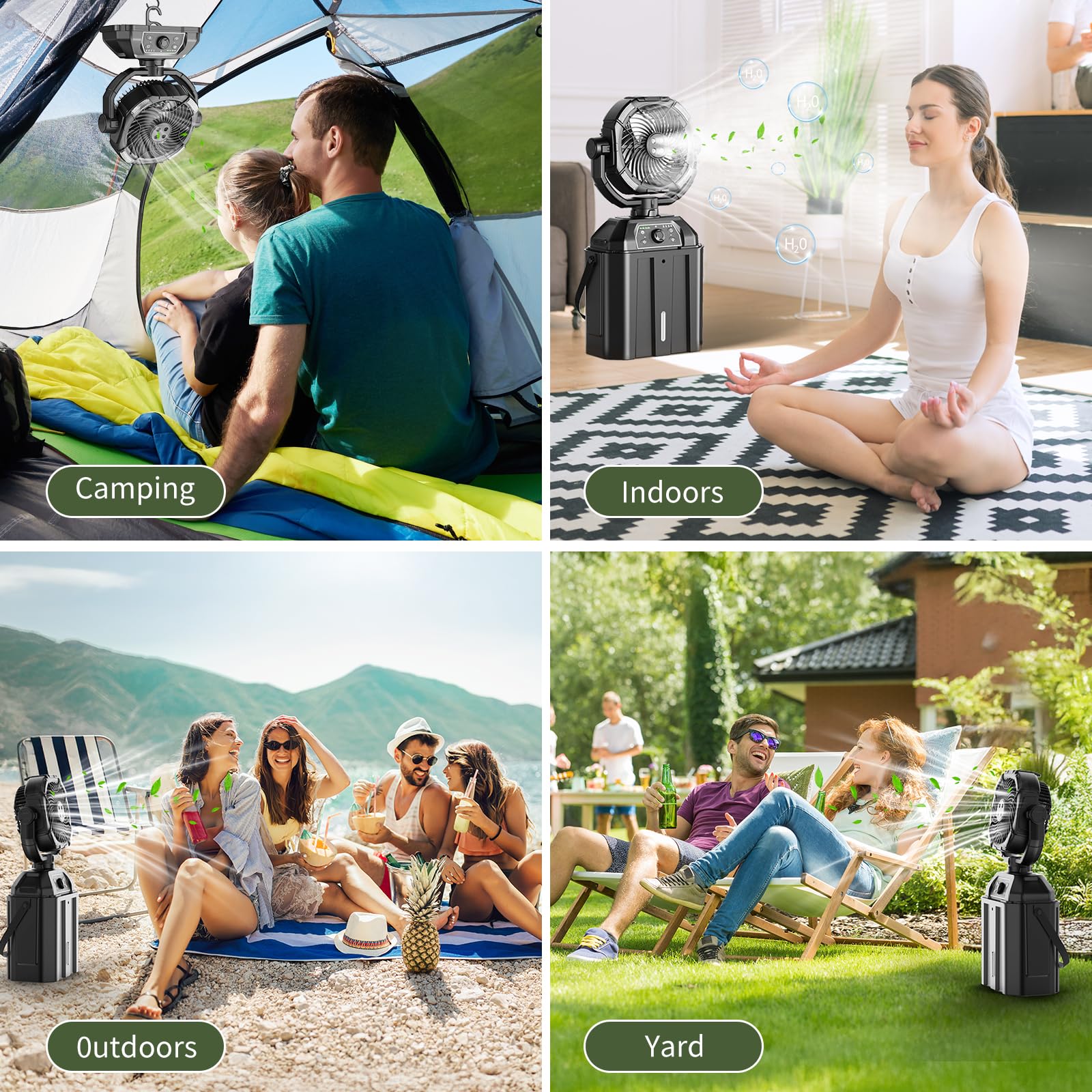 XAP misting fan for patio and beach use boosts comfort outdoors.