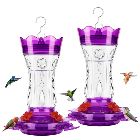 XAROO glass hummingbird feeder with ant moat for a cleaner nectar experience