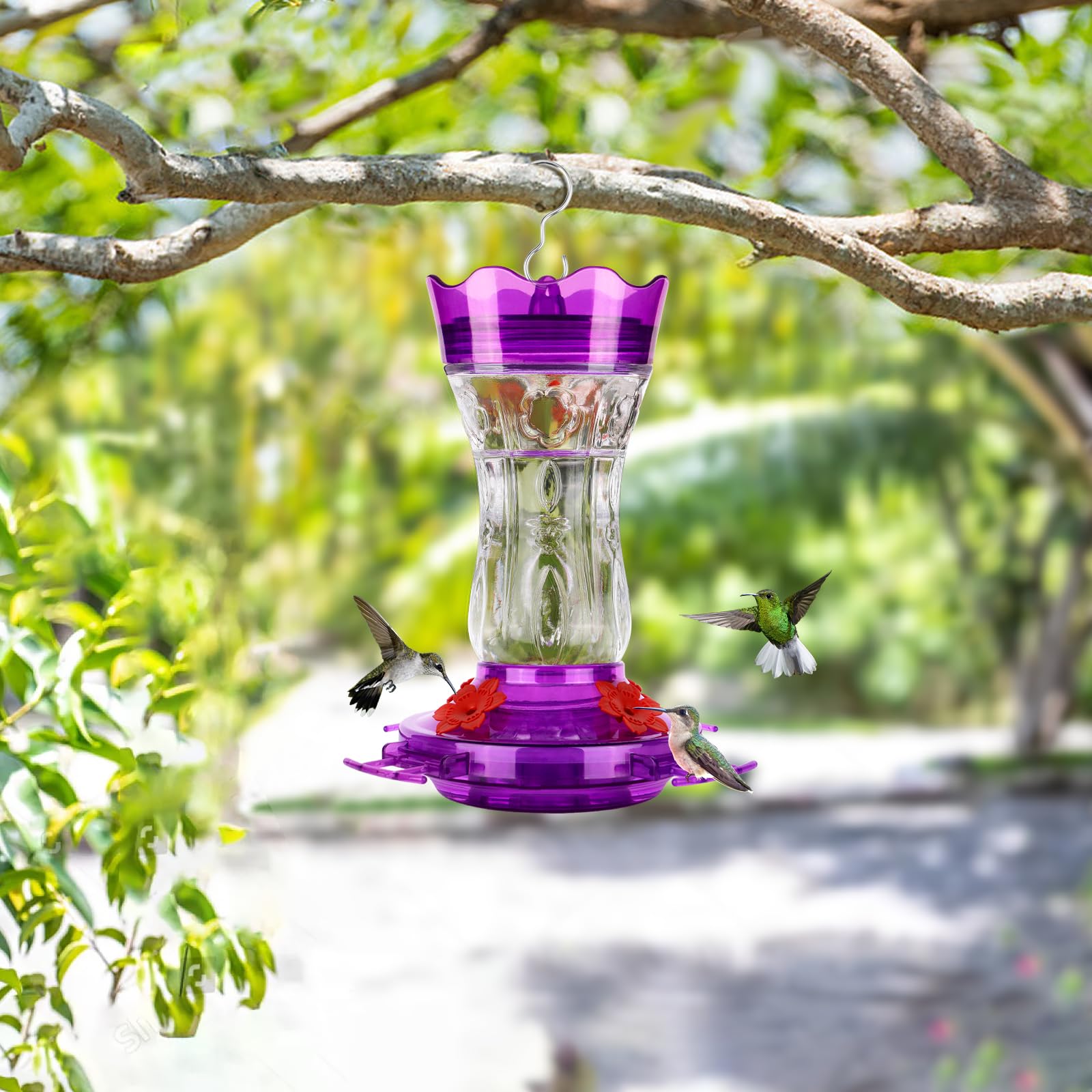 XAROO feeder ports with bee guard protecting nectar from buzzing intruders