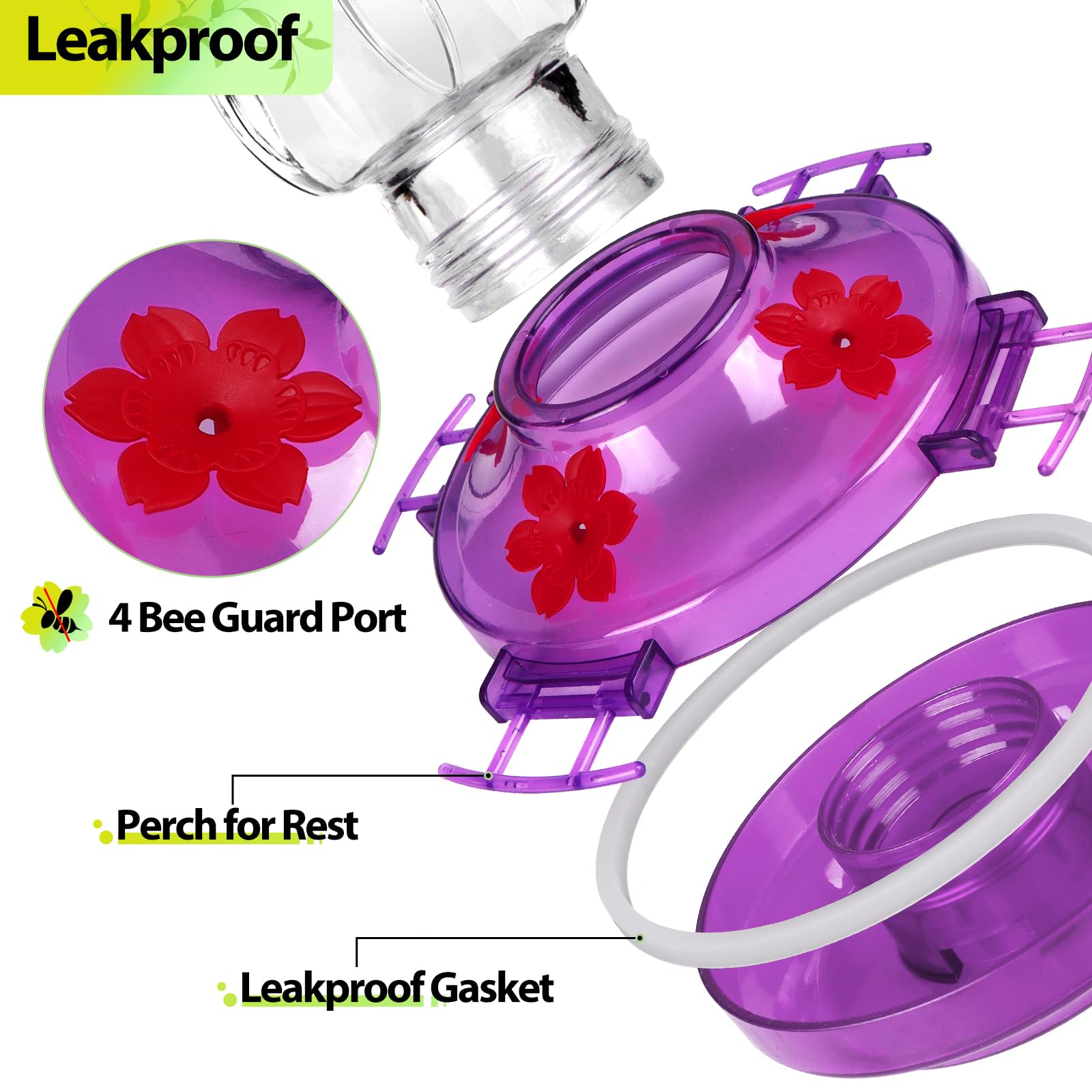 XAROO four-port feeder invites multiple hummingbirds to feed