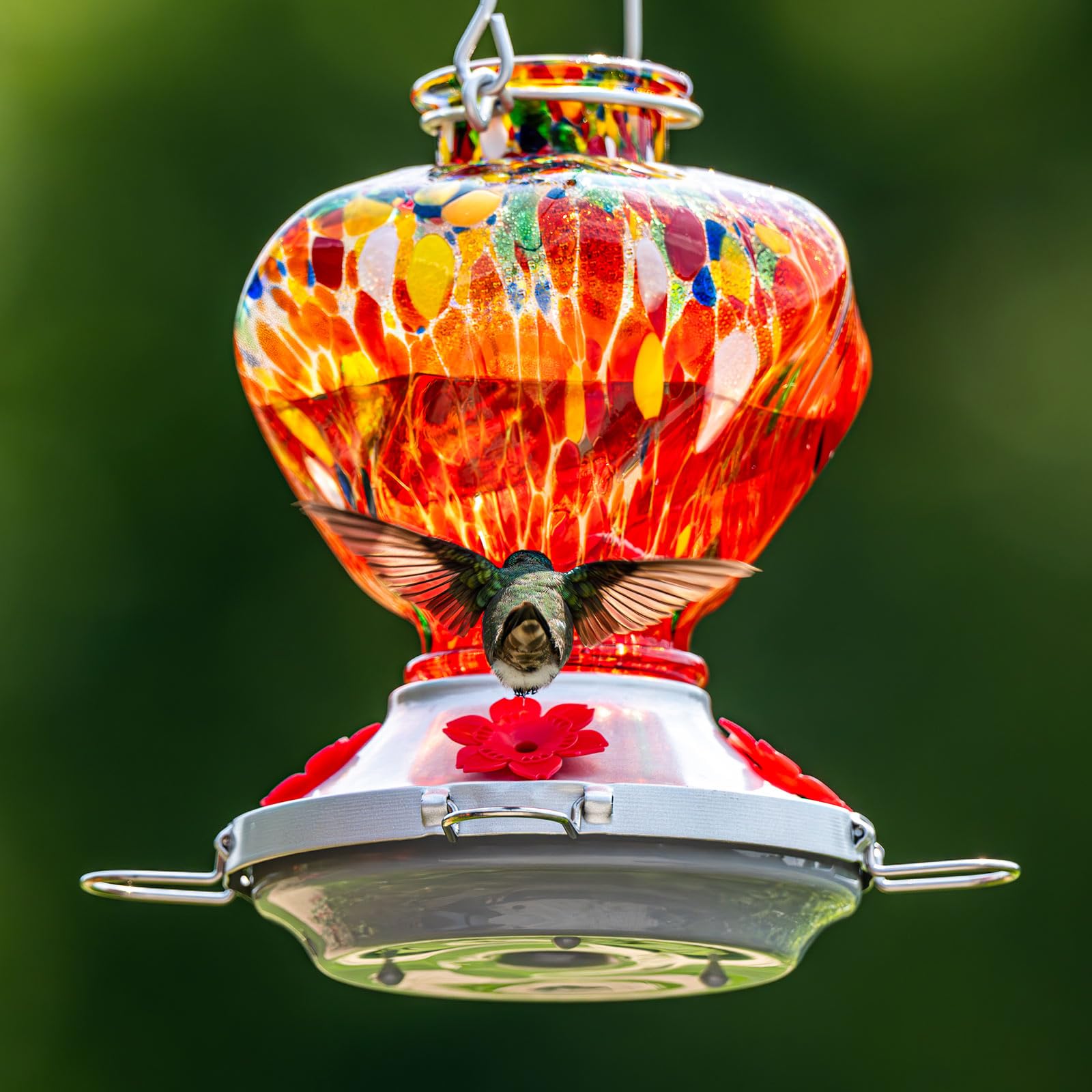 XAROO feeder includes ant moat and bee guard for cleaner nectar