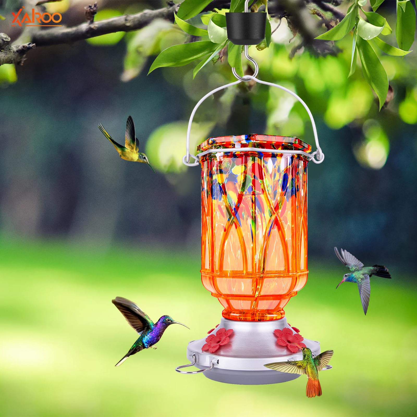 XAROO feeder with ant moat protects nectar from pests