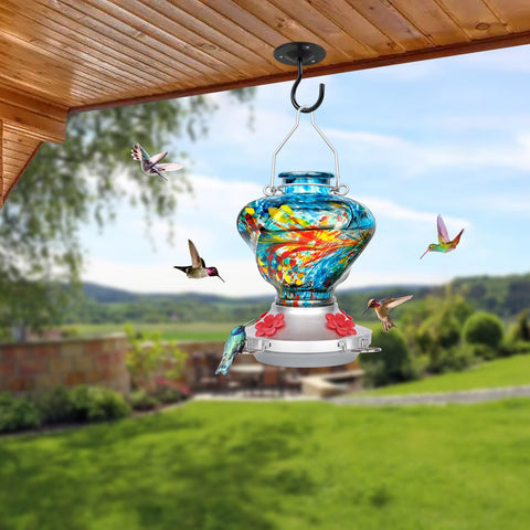 XAROO feeder includes bee guard ports to protect nectar while inviting birds.