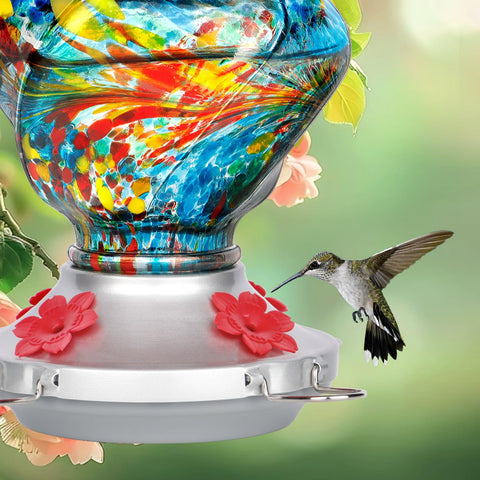 XAROO four-port perch design allows multiple hummingbirds to feed simultaneously.