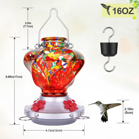 XAROO hand-blown glass feeder enhances backyard wildlife moments