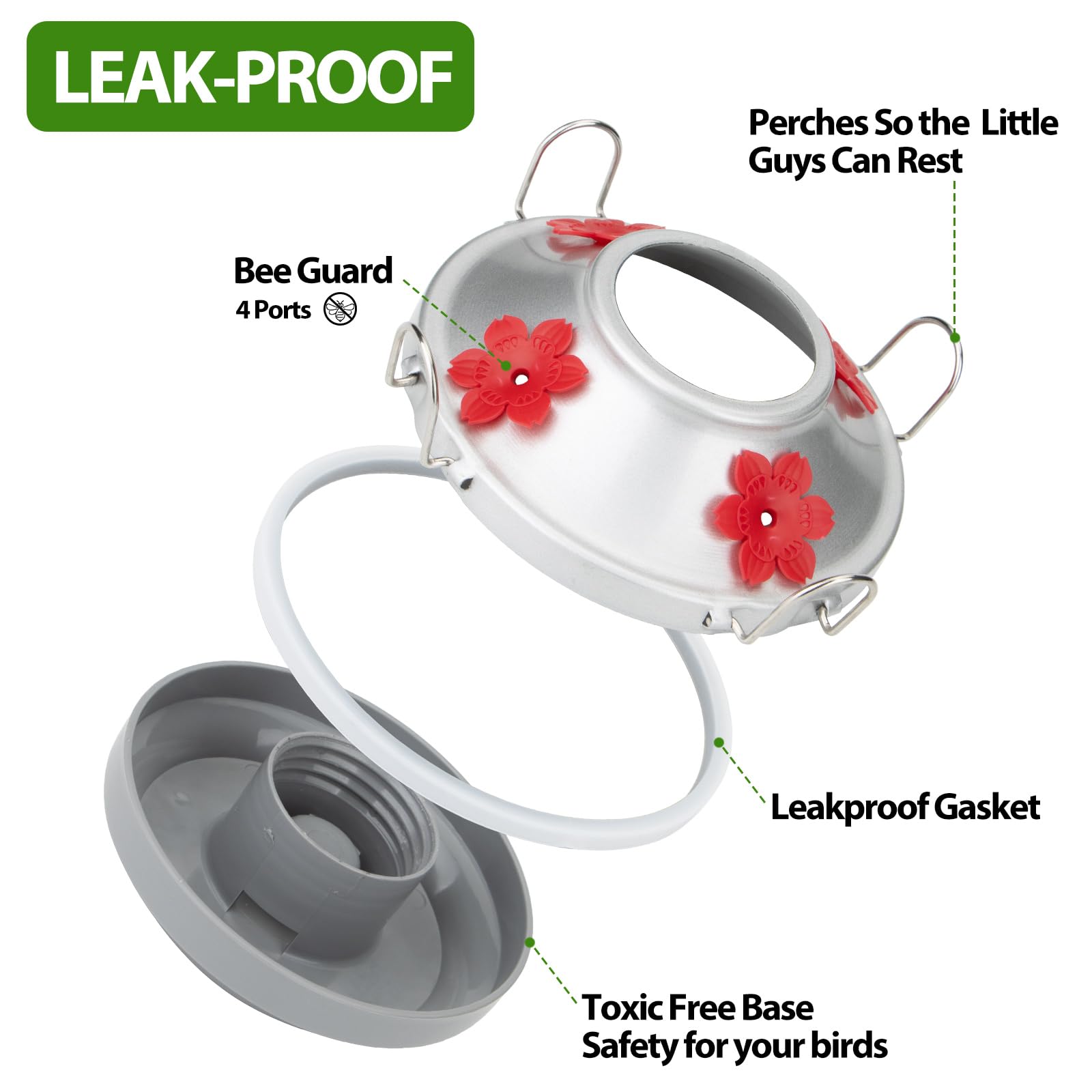 XAROO leakproof base prevents leaks during windy days.