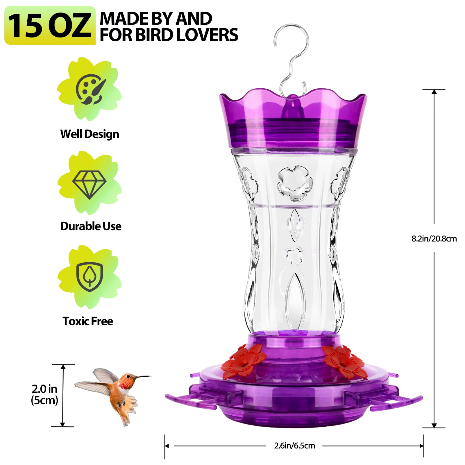 Two-pack set in purple for balanced displays and gifting