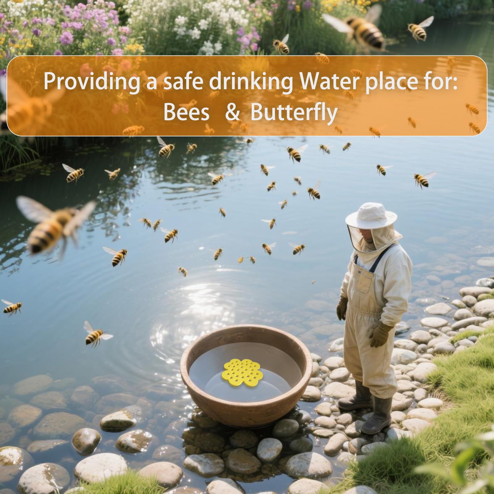 Xaspac patio garden floating islands add charm and hydration for outdoor spaces.