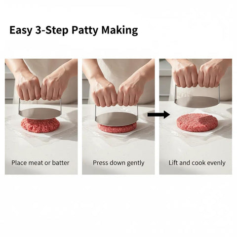 XAUZIX smash burger press in action forming a patty