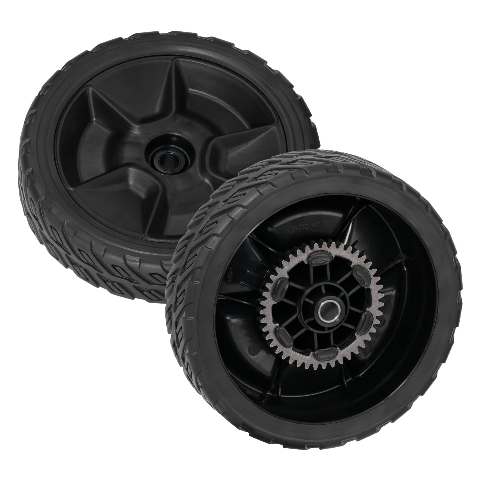 XaXmTee HRN216 rear wheels kit ready for installation, simplifying mower maintenance.