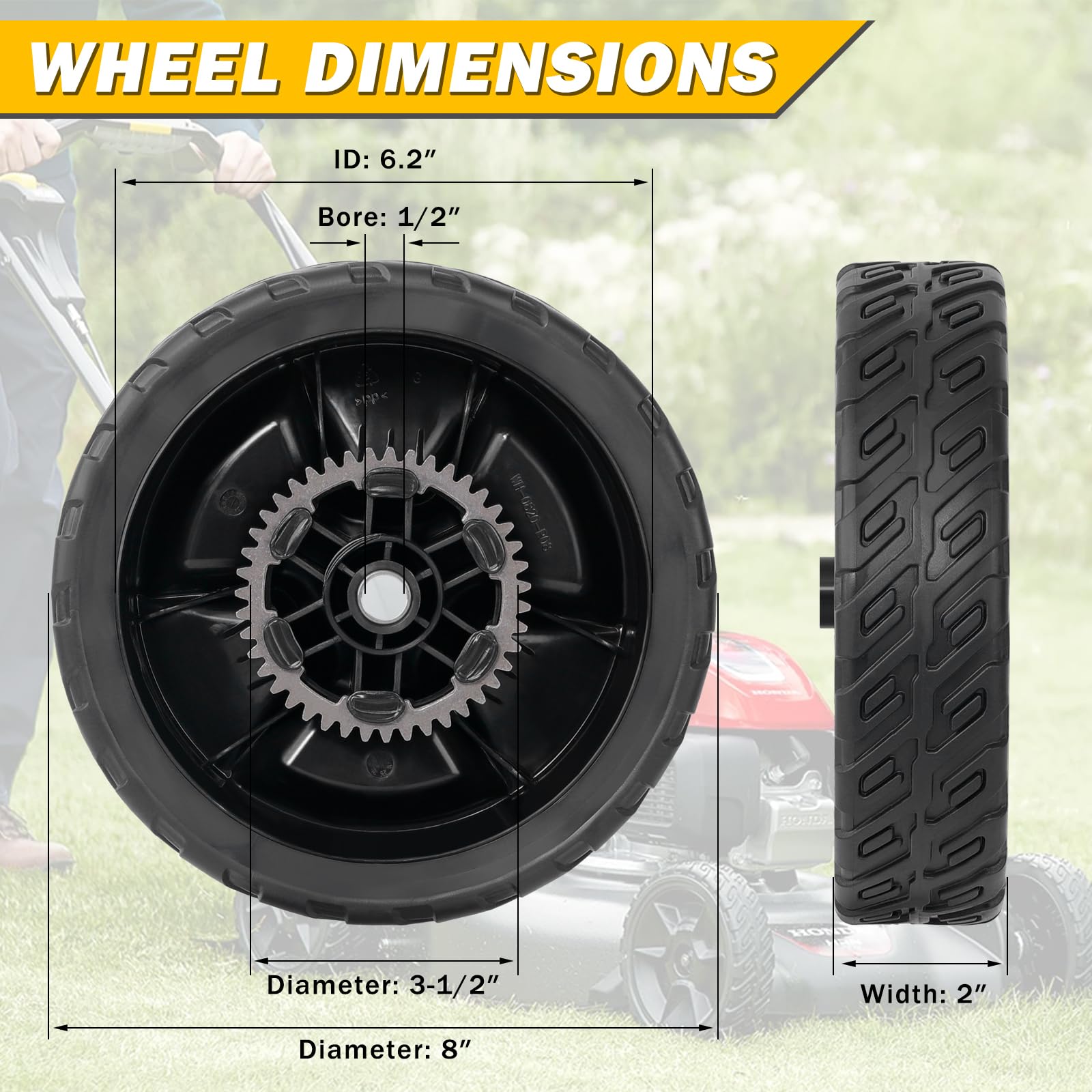 XaXmTee HRN216 wheel compatibility with Honda HRN216 models displayed.