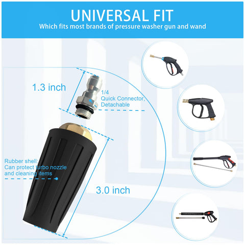 Xaxuqtu Turbo Nozzle 360° rotating spray reaches corners with power.