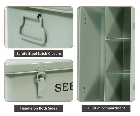 Xbopetda seed box shows four compartments for varied seed sizes.