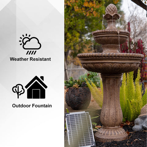 XBrand solar panel and pump close-up illustrates energy-saving operation.