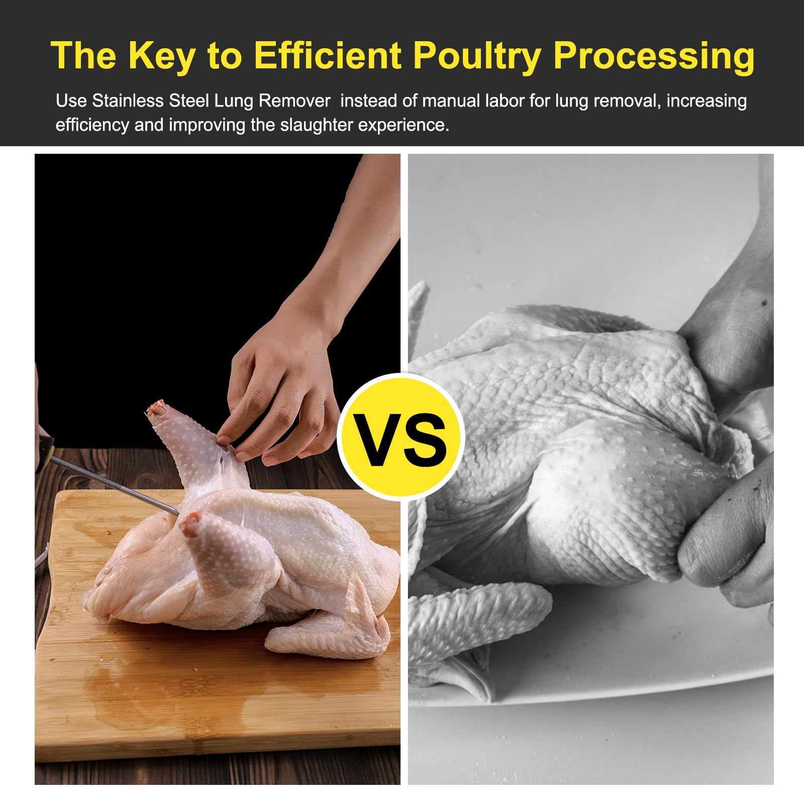 XBSLPNCED lung remover head fits multiple poultry types for easy lung cleaning.