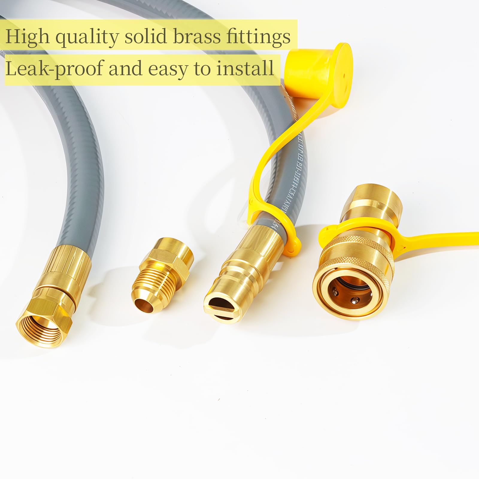 XCHQGC brass fittings riveted to hose ensure durable, leak-free connections