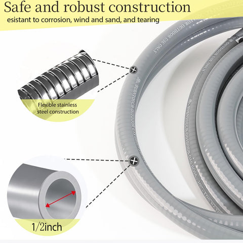 XCHQGC tough multi-layer hose resists wear for outdoor NG/propane use