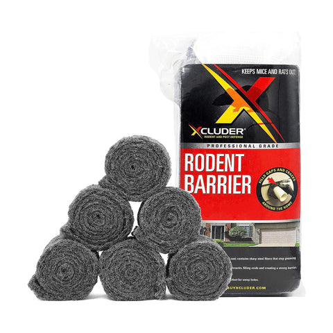 Xcluder Rodent Fill Fabric roll 4in-5ft expands to seal gaps against mice and rats.