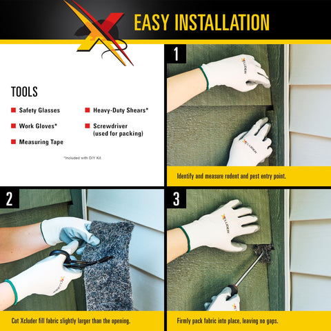 Durable, rust-resistant Xcluder barrier demonstrates pest deterrence.