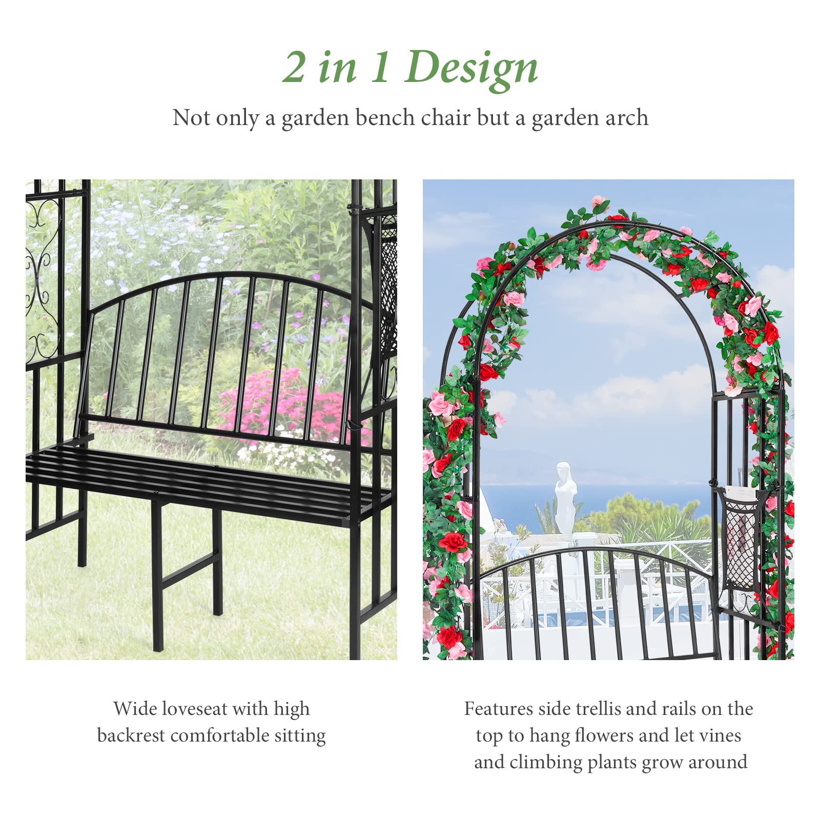 XCSOURCE powder-coated iron arch withstands weather for long-lasting outdoor use.