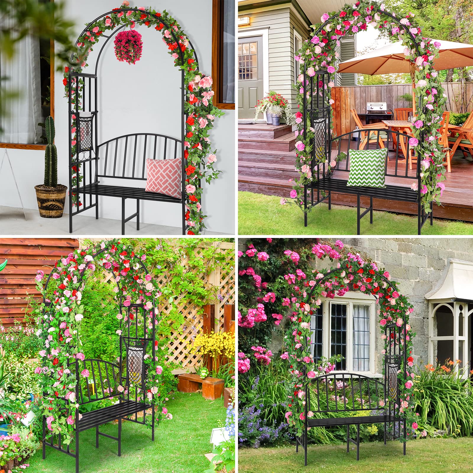 XCSOURCE two-seat garden bench arch invites relaxed conversations in the yard.