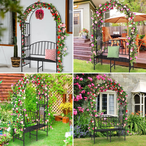 XCSOURCE two-seat garden bench arch invites relaxed conversations in the yard.