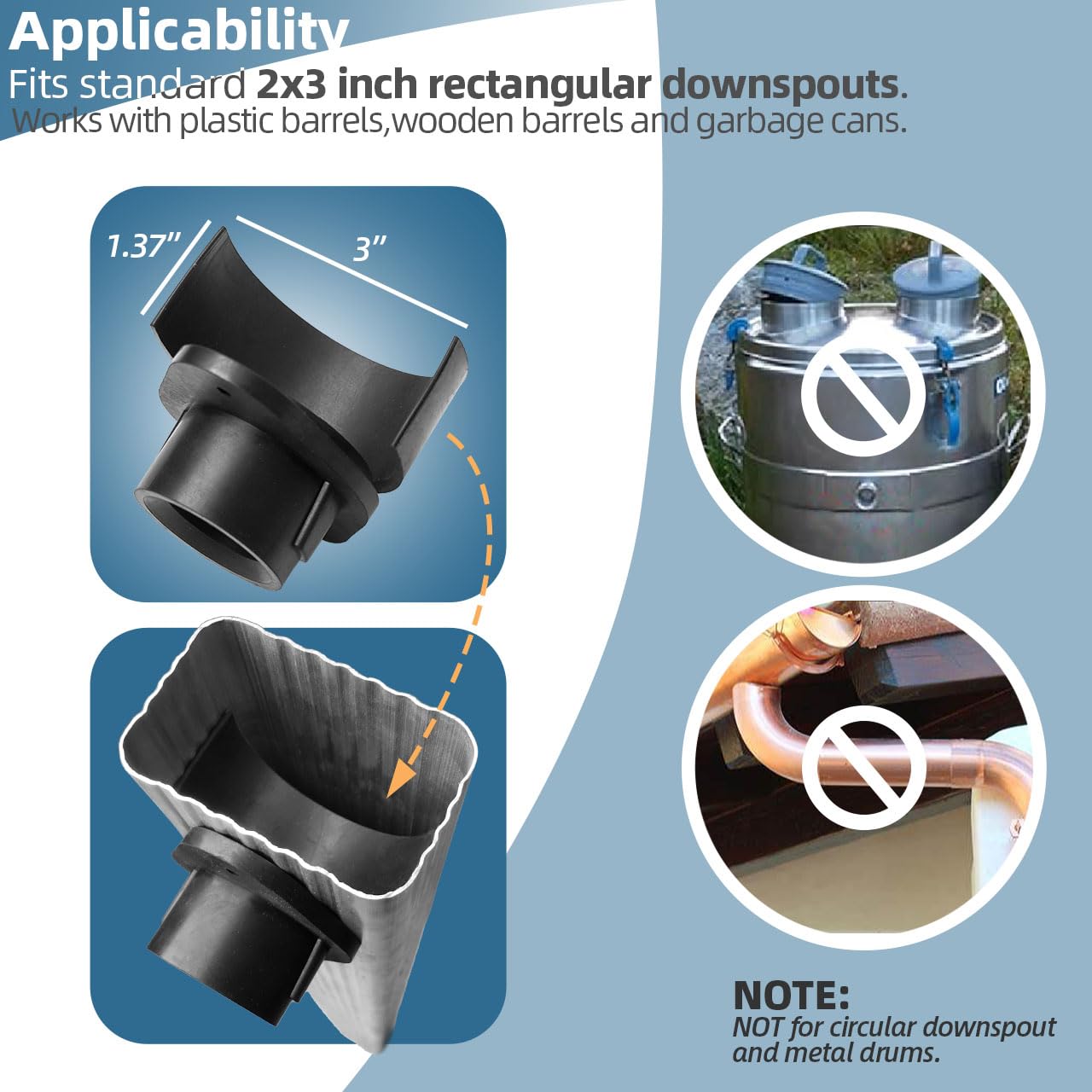 XCWT diverter head close-up shows rubberized fitting for easy installation.