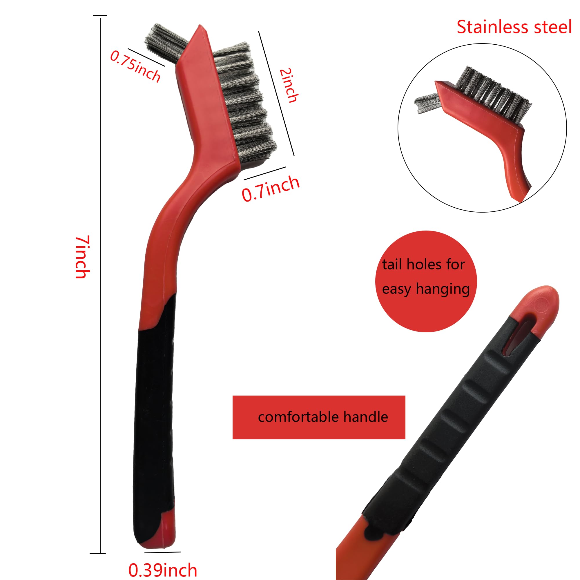 XDMTWLKJ stainless steel bristles close-up showing durability.