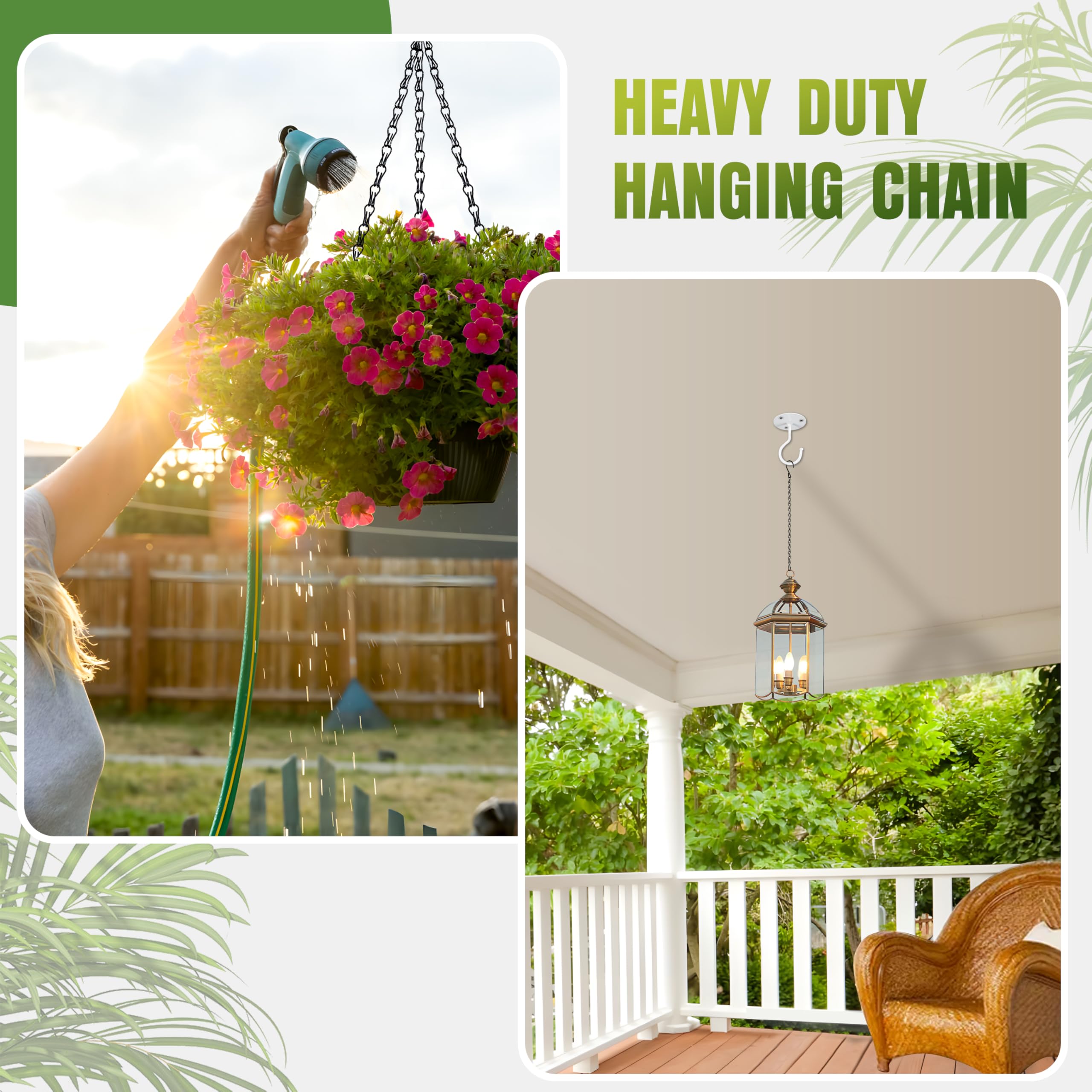 XDW-GIFTS iron chain with weather-resistant finish for indoor-outdoor use.