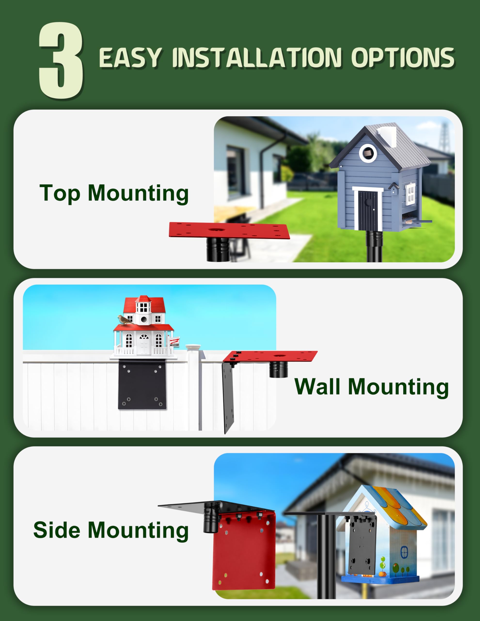XDW-GIFTS five-prong base adds sturdy stability for yard installation.