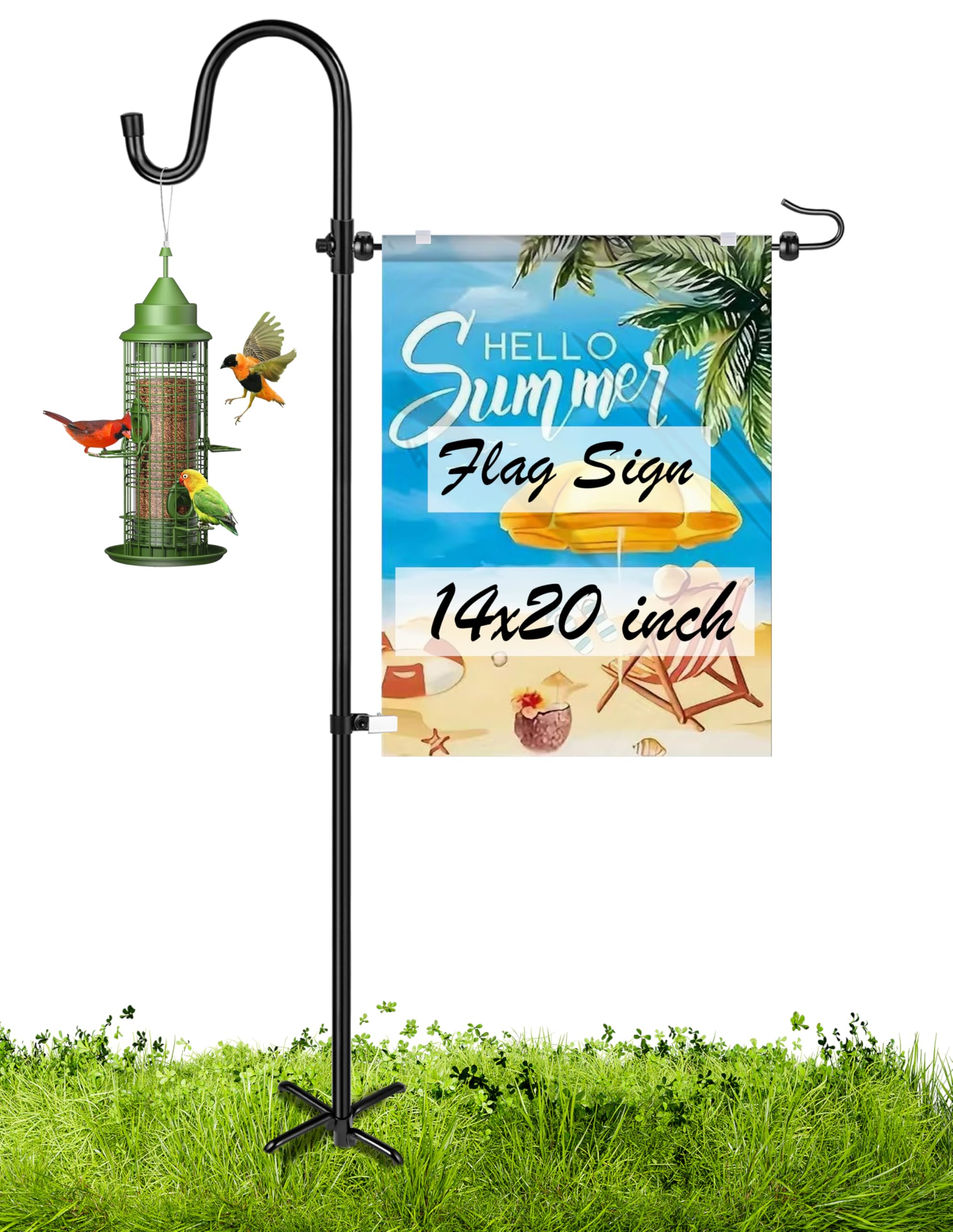 XDW-GIFTS garden flag holder stand base prongs keep flags upright even in gusty conditions