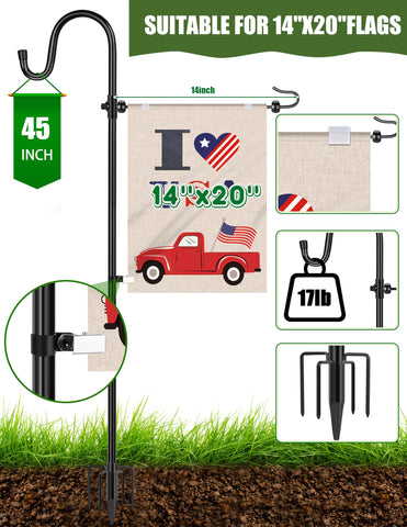 XDW-GIFTS garden flag holder stand collapsible pole for easy seasonal storage