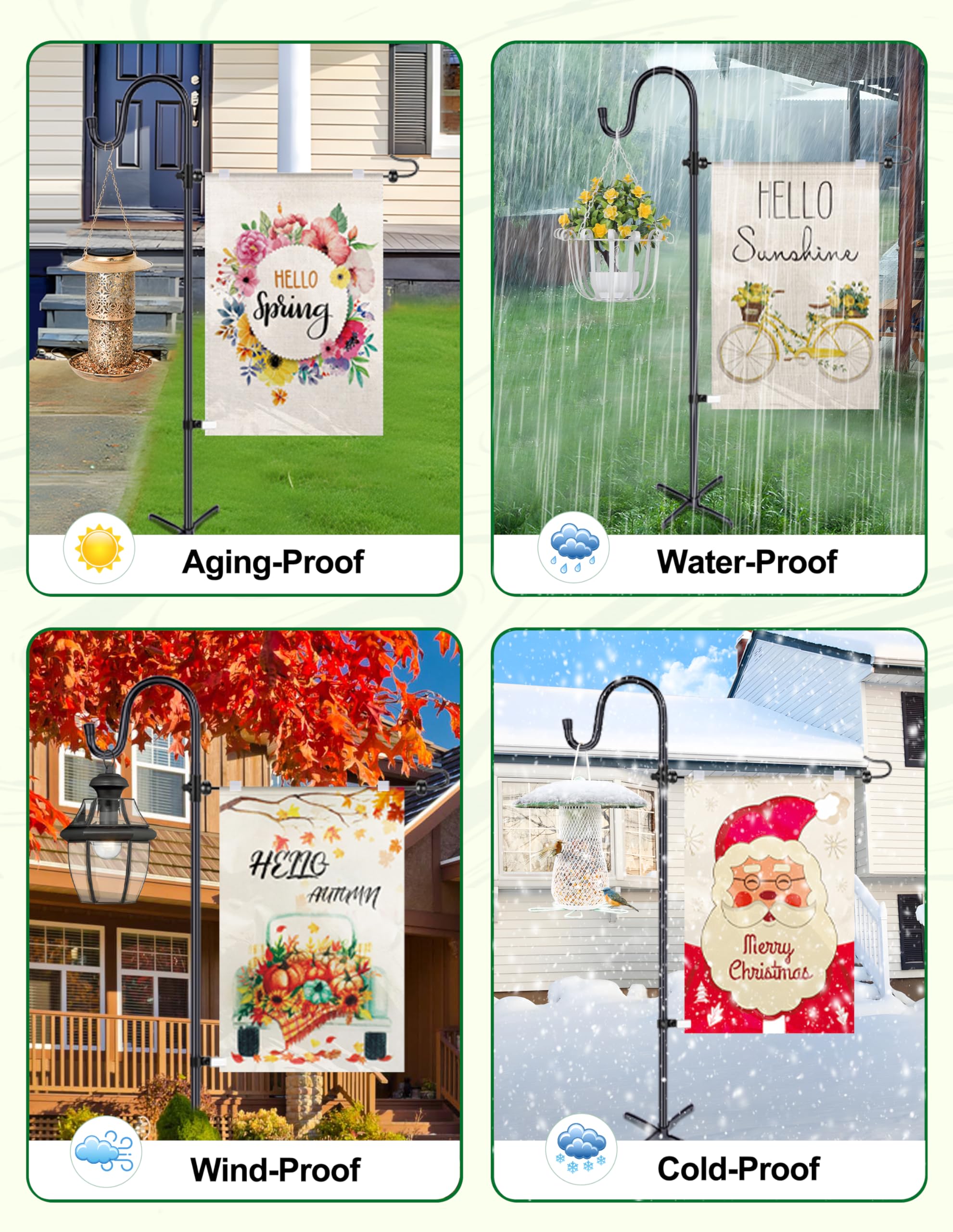 XDW-GIFTS garden flag holder stand weatherproof coating protects against rain and rust
