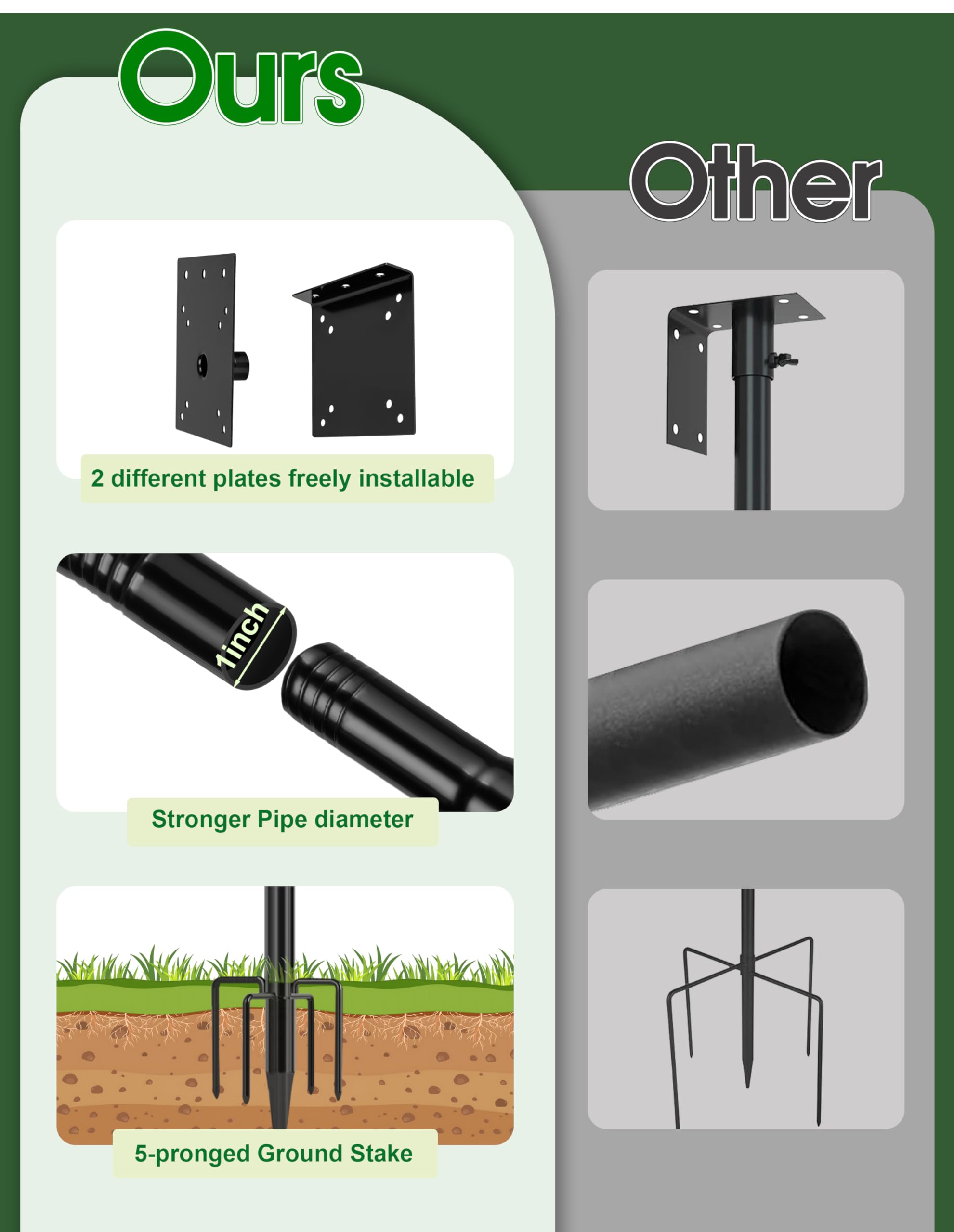 XDW-GIFTS ground stake assembly ensures secure, quick installation.
