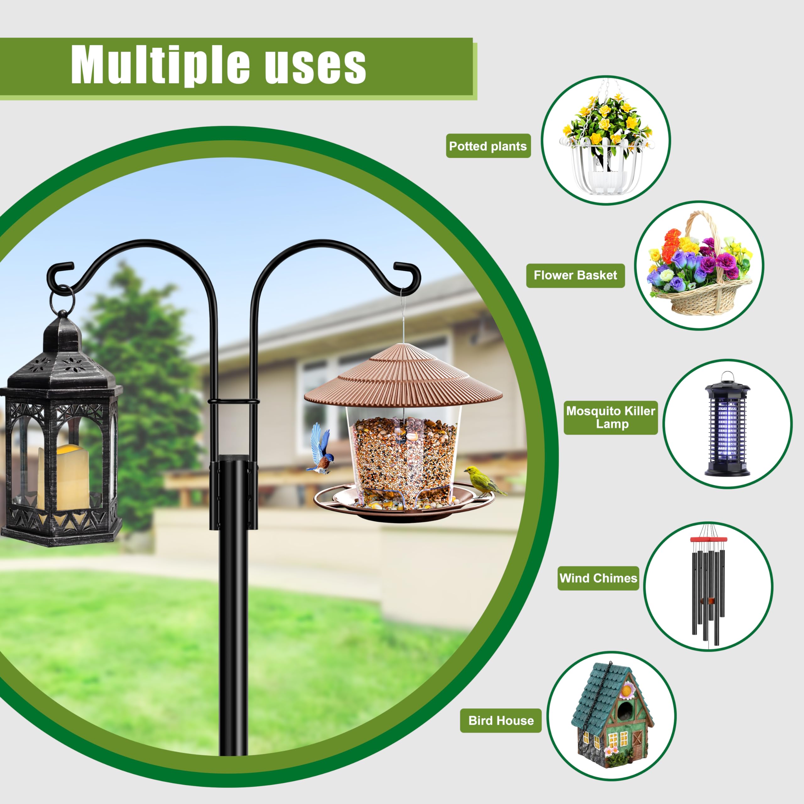 XDW-GIFTS Hanging bird feeder hook keeps feeders reachable for birds.