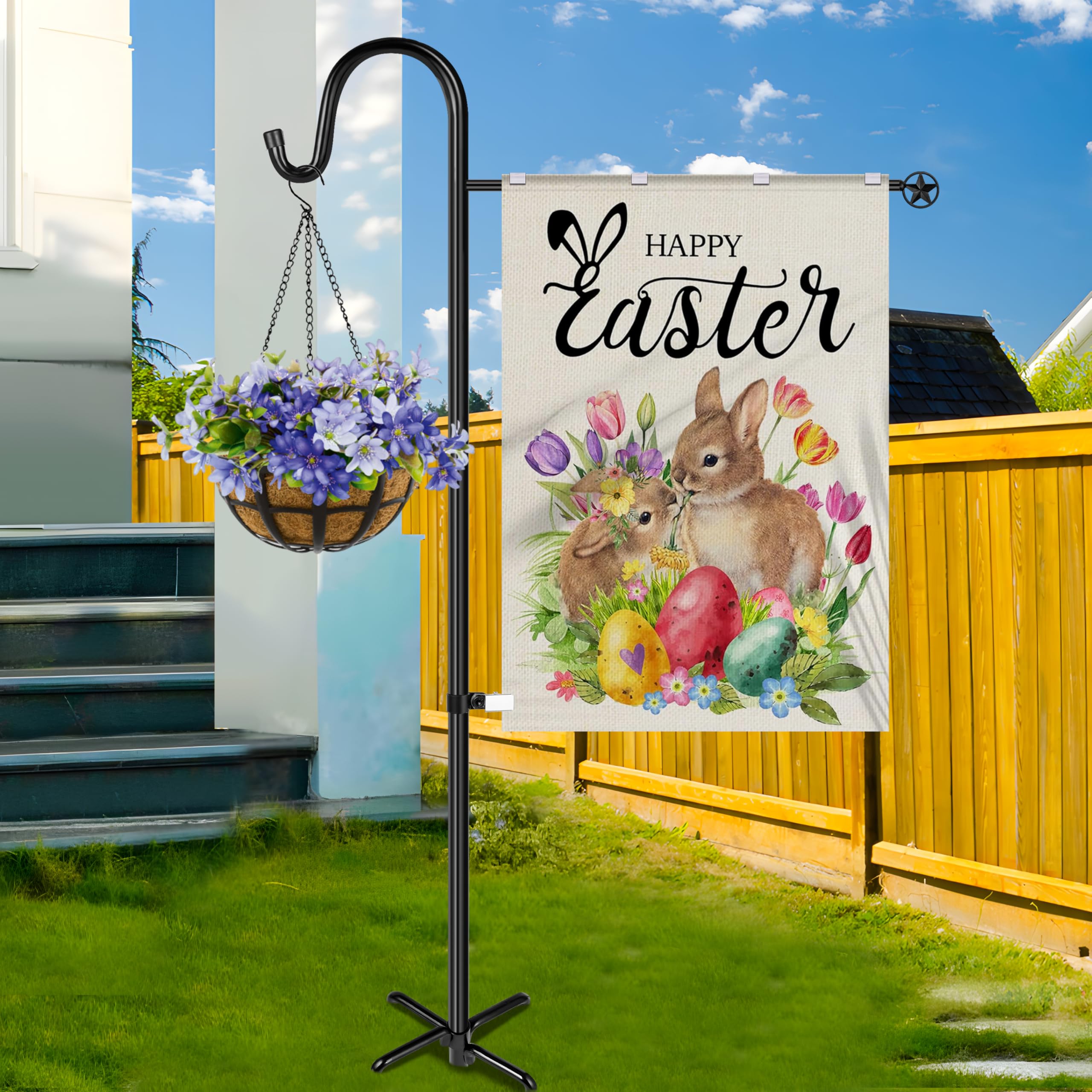 XDW-GIFTS heavy-duty garden flag holder resists rust for longer use