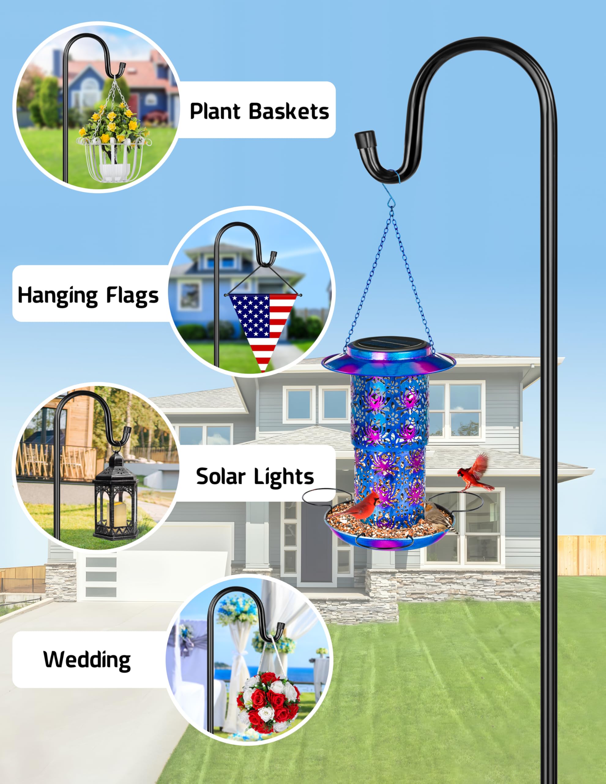 XDW-GIFTS plant basket on pole hanger for vertical gardening
