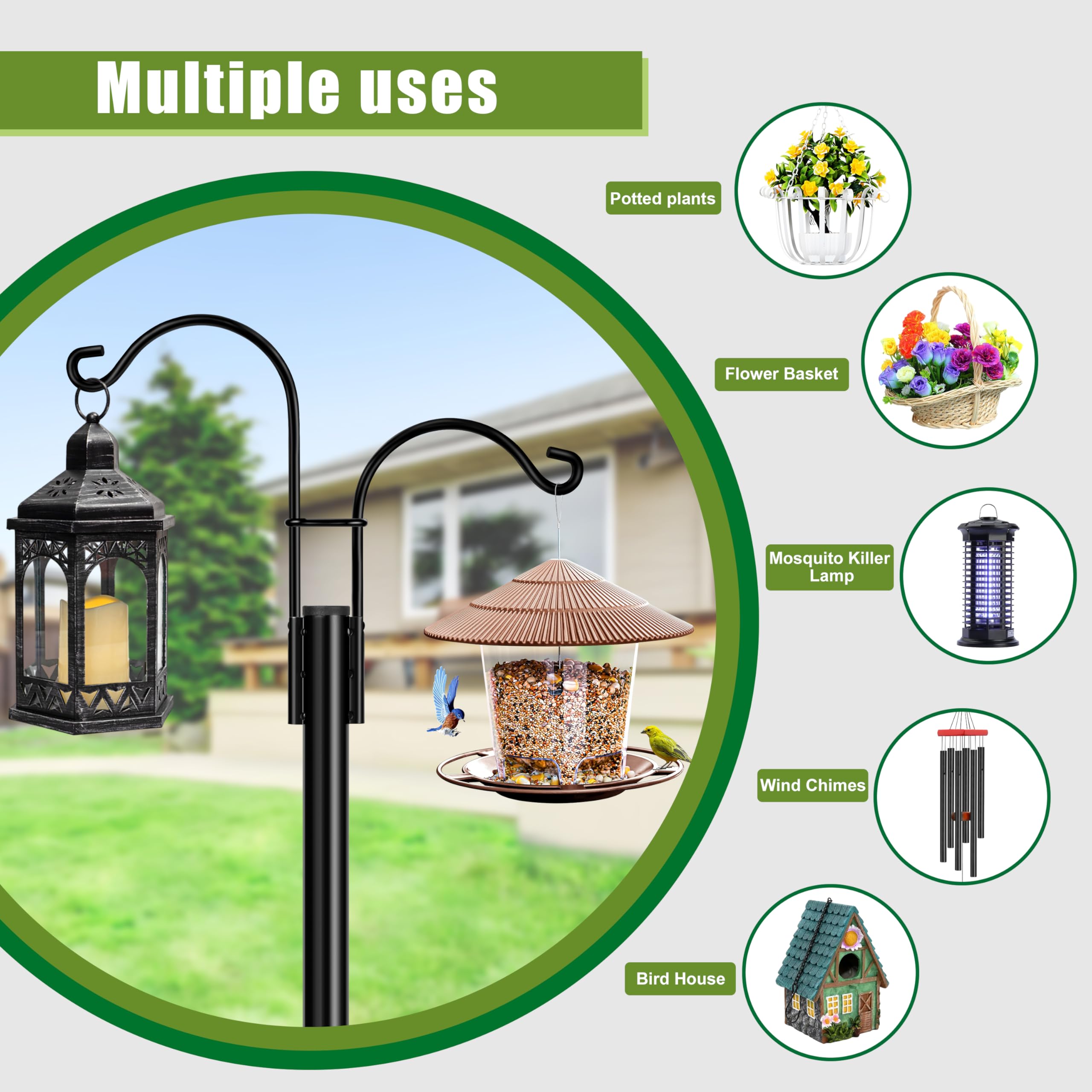 XDW-GIFTS solar lantern hanger fits outdoor lights and decorations.