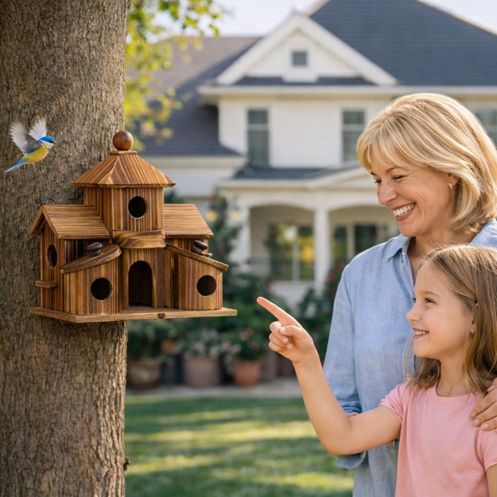 XDYGHH easy-to-hang design with hook fits trees, fence lines, or patios.