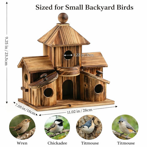 XDYGHH entrance and small-bird friendly 1.22 inch hole supports wrens and chickadees.