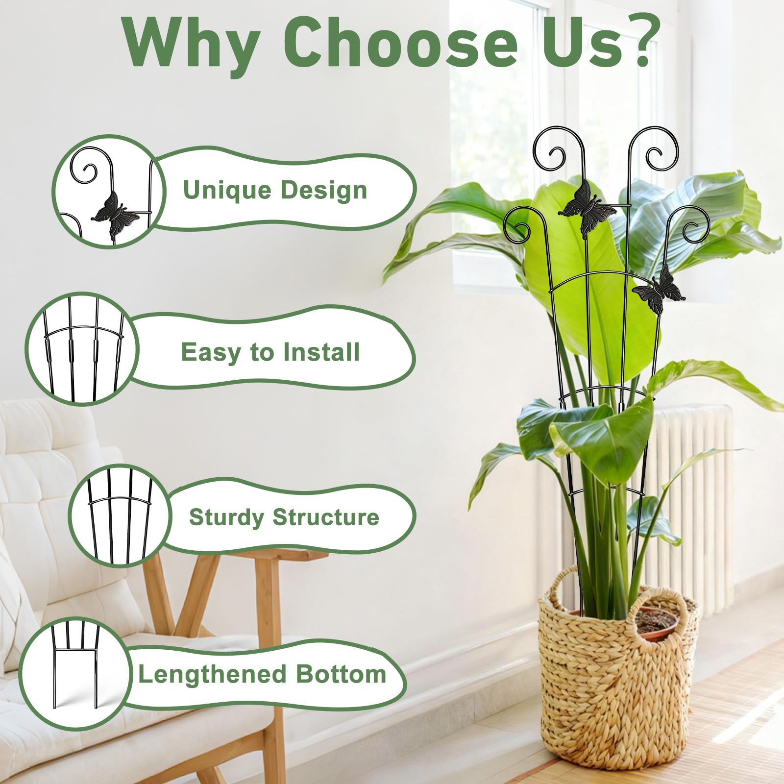 Xeeol expandable upper-lower trellis sections adapt to your plant size.