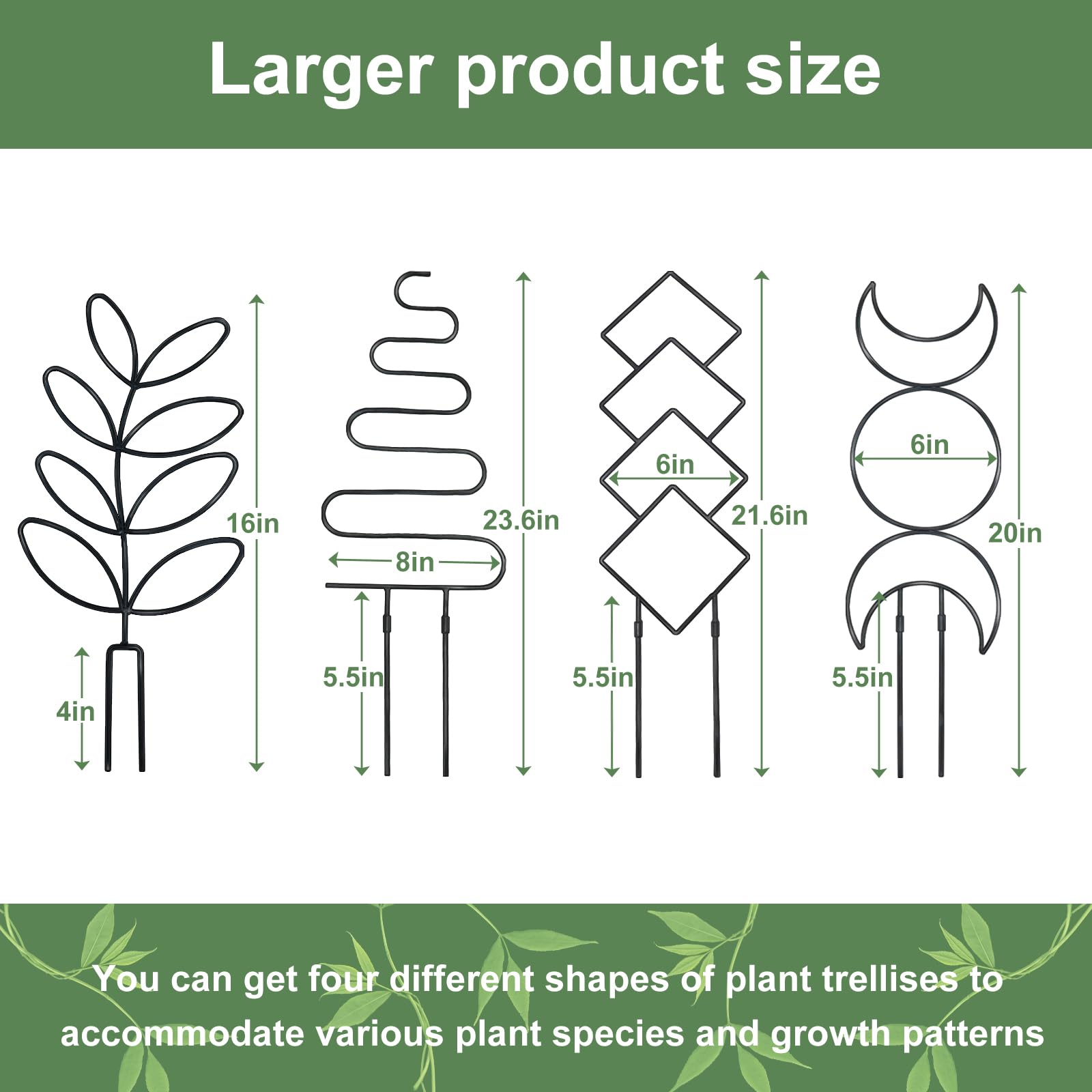 Xeeol Larger 23inch trellis supports vertical growth for climbing plants