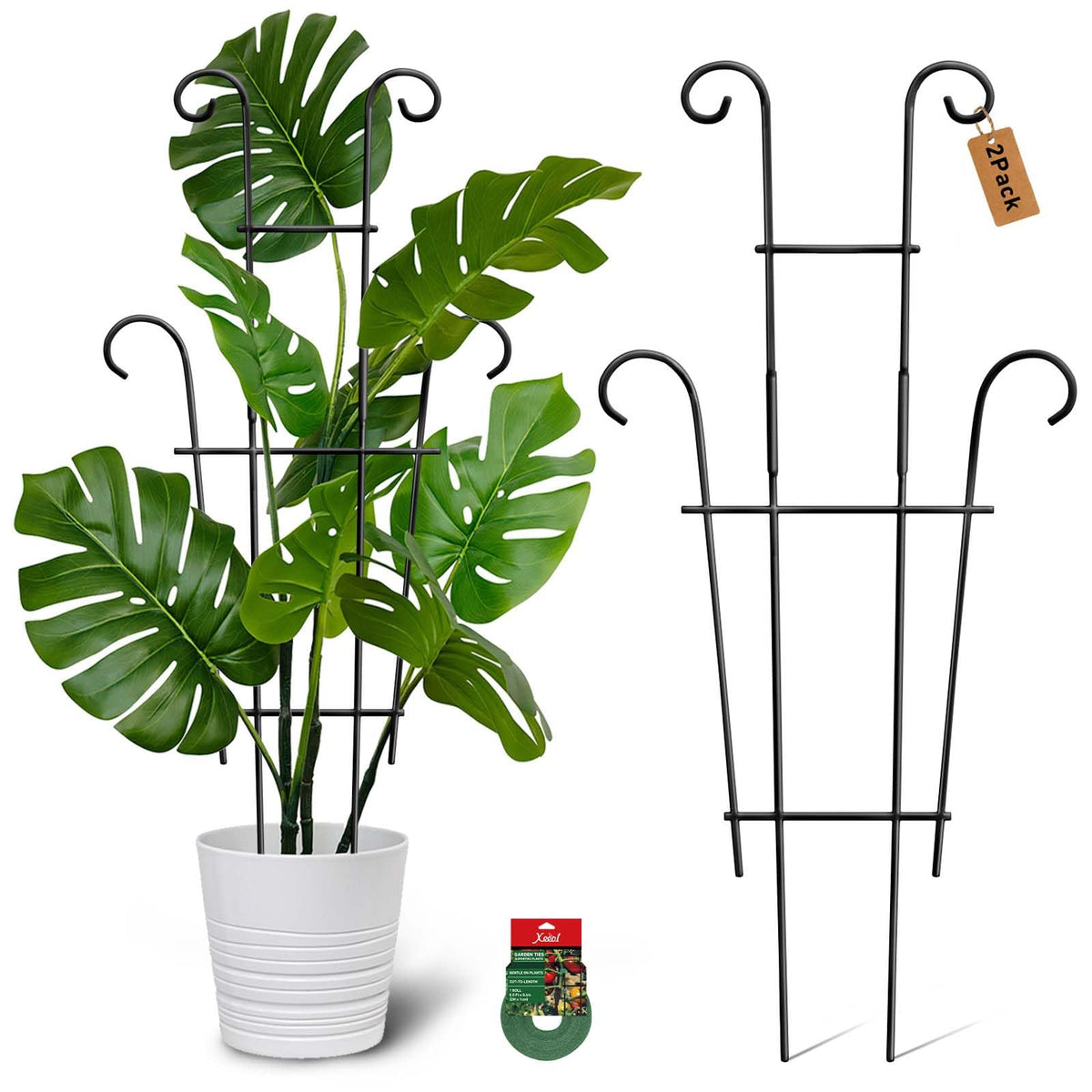 Xeeol plant trellis 2p 23in provides sturdy support for climbing plants.