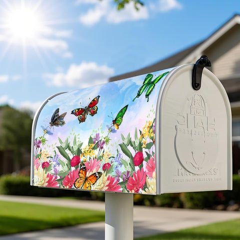 Xeerrfan mailbox cover featuring butterfly design adds outdoor charm