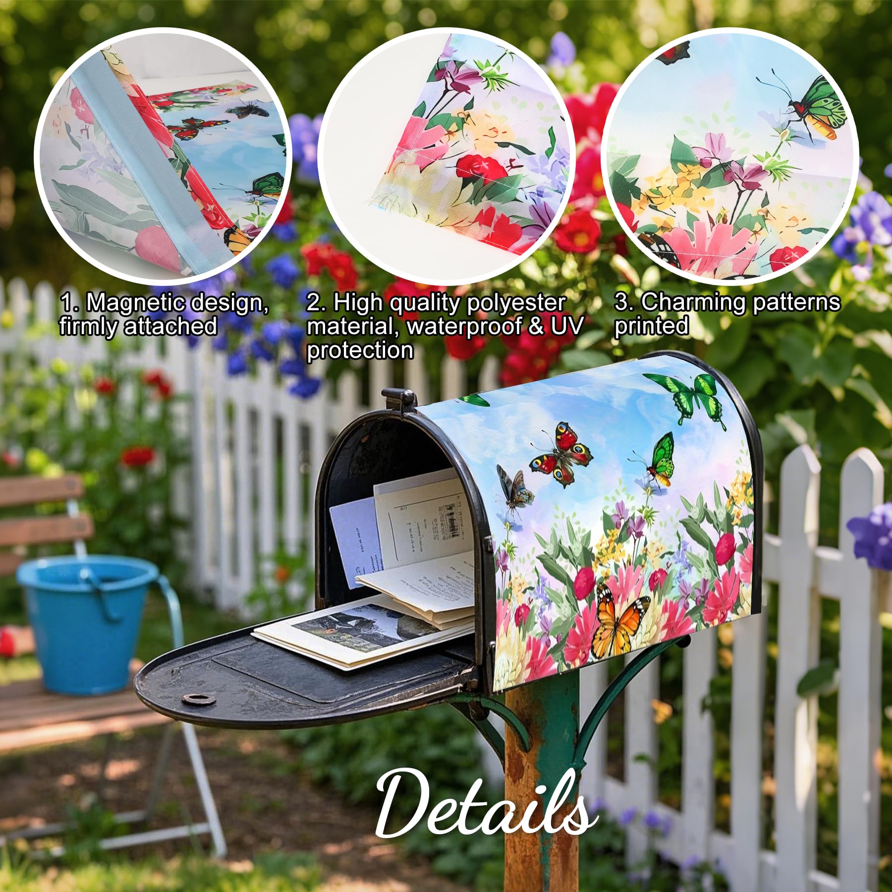 Xeerrfan mailbox cover with magnetic back for quick installation
