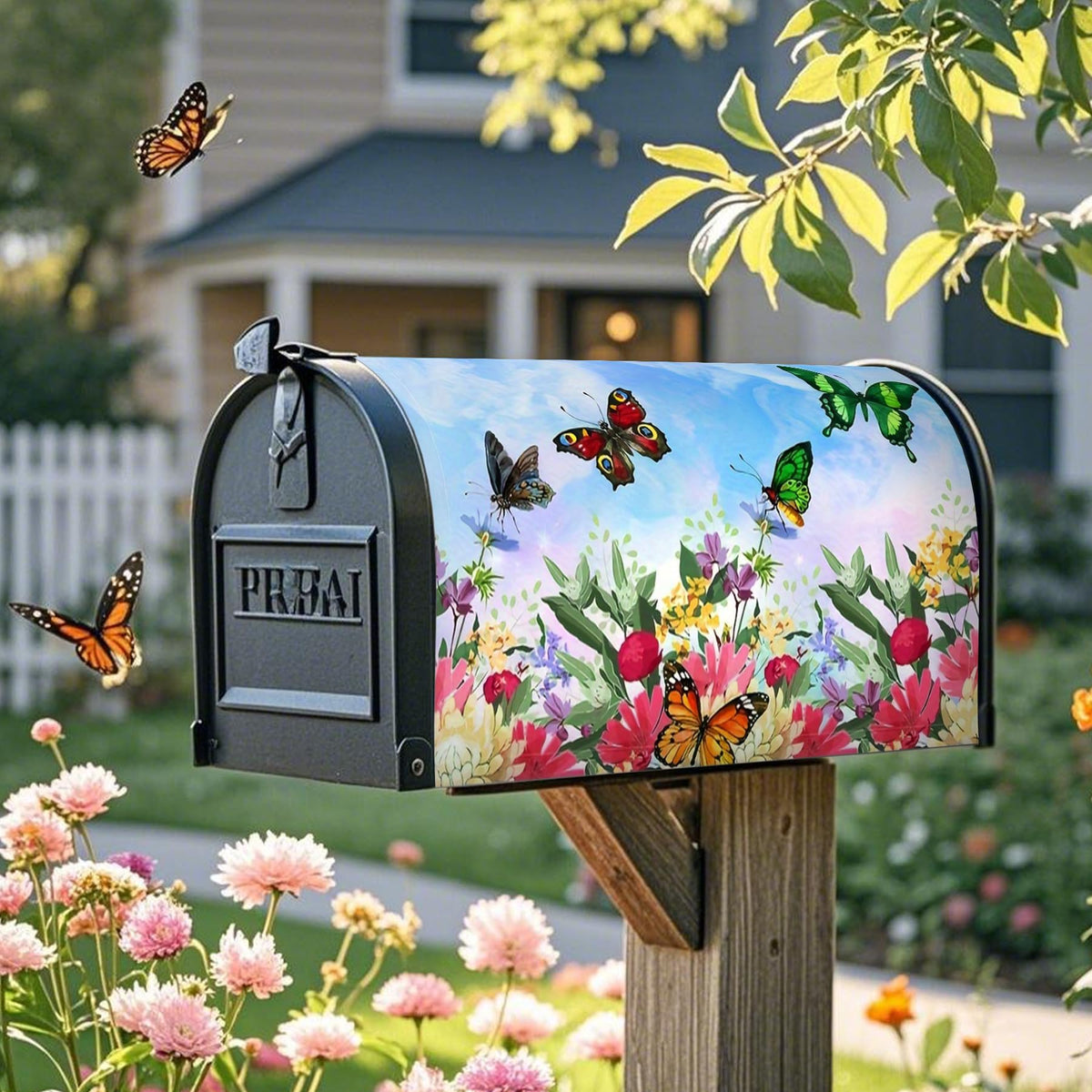 Xeerrfan mailbox cover with spring flowers boosts curb appeal outdoors